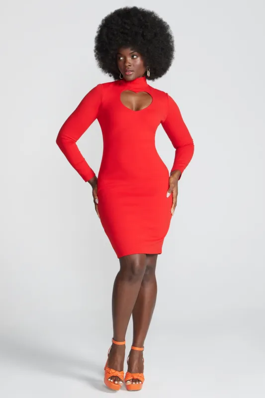 Heart Cutout Mock Neck Dress sold by Lord & Taylor