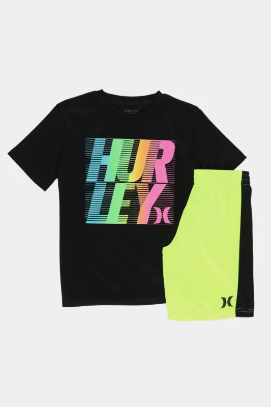 Boys Interlock Top and Shorts 2-Piece Set made by Hurley