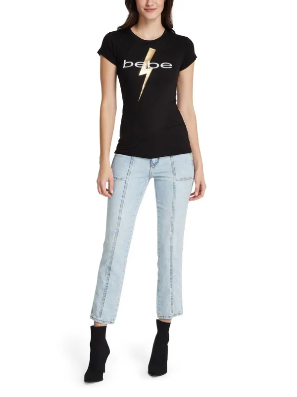Bebe Foil Thunder Bolt Graphic Tee sold by Lord & Taylor