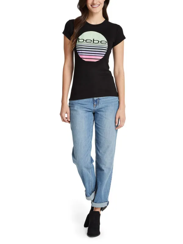 Bebe Floral Logo Graphic Tee sold by Lord & Taylor