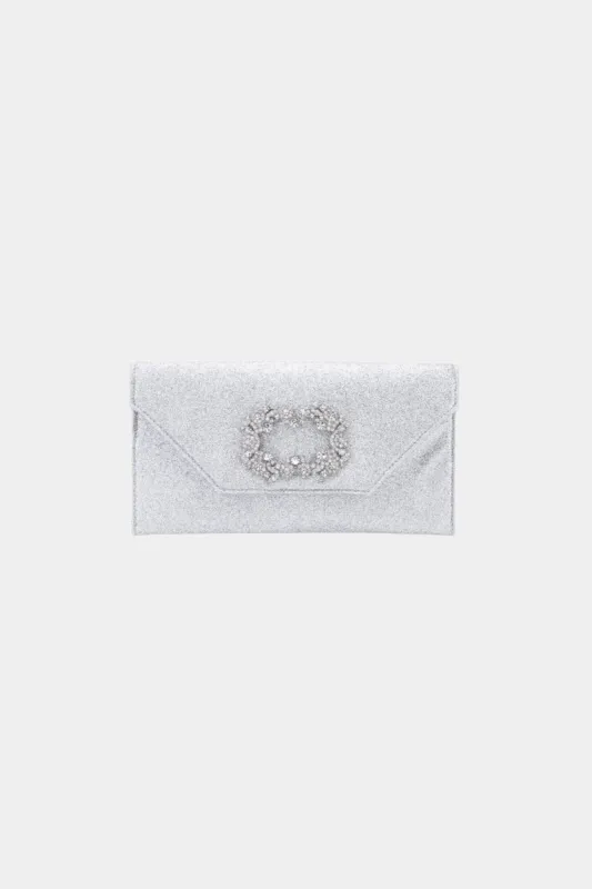 Crystal Buckle Envelope Clutch sold by Lord & Taylor