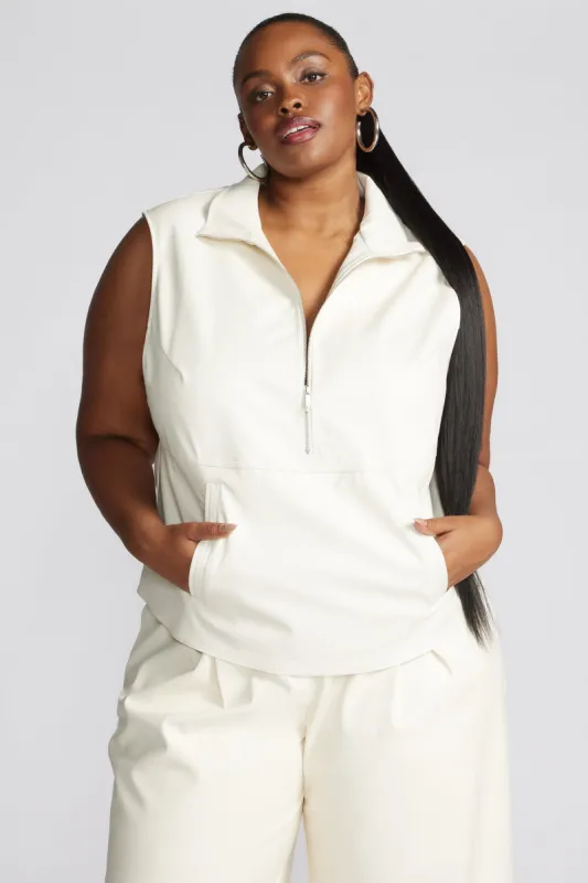 Faux Leather Sleeveless Tank sold by Lord & Taylor