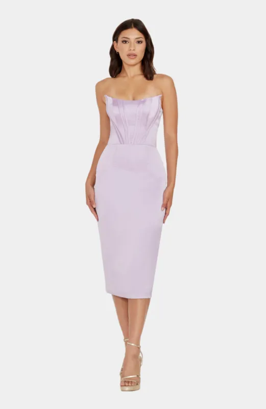Cosette Strapless Exposed Boning Bodycon Midi Dress sold by Lord & Taylor