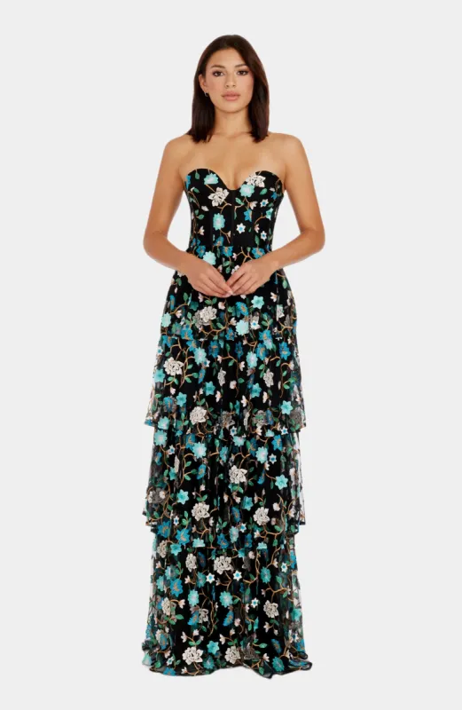 Layana Sleeveless Sweetheart Corset Bustier Tiered Skirt Gown sold by Lord & Taylor