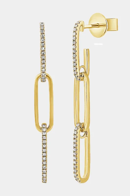 14K Gold Diamond Link Drop Earrings sold by Lord & Taylor