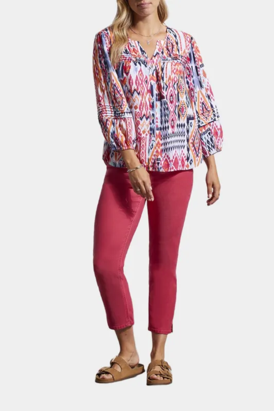 Quarter Sleeve Button Front Blouse sold by Lord & Taylor