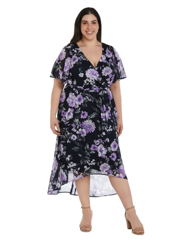 Puff Print Power Mesh High-Low Dress sold by Lord & Taylor