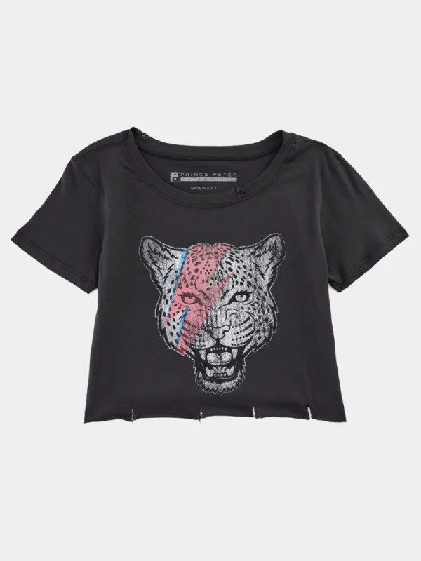 Girls Distressed Tiger Rocker Crop Top sold by Lord & Taylor
