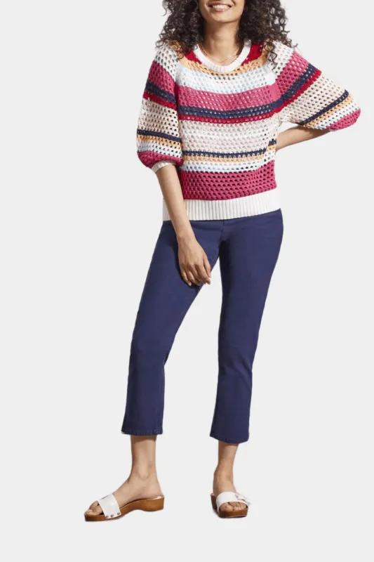 Quarter Sleeve Crew Neck Open Knit Sweater sold by Lord & Taylor