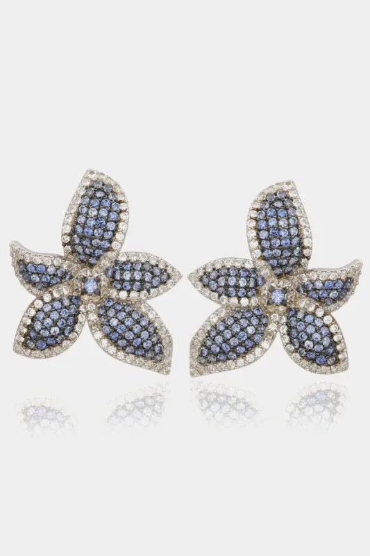 Sapphire & Diamond Accent Flower Earrings sold by Lord & Taylor