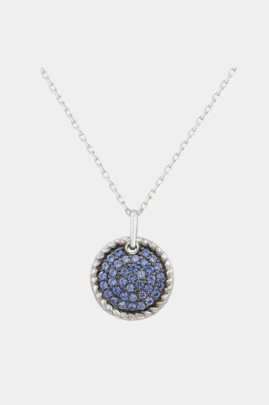 Sapphire & Diamond Accent Circle Pave Disc Pendant sold by Lord & Taylor