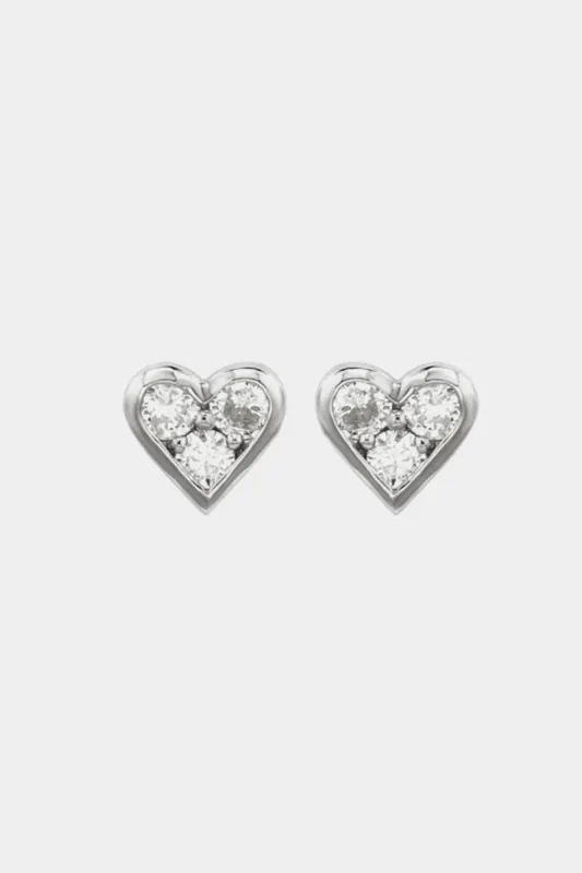 Heart  Diamond   Stud Earrings sold by Lord & Taylor