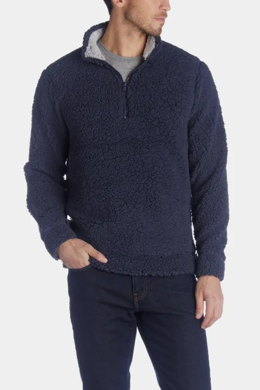 Quarter Zip Frosted Sherpa Pullover sold by Lord & Taylor