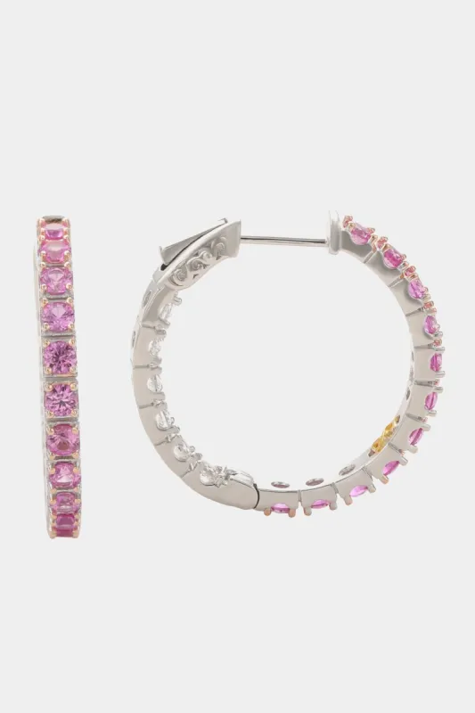 Sapphire & Diamond Hoop Earrings sold by Lord & Taylor