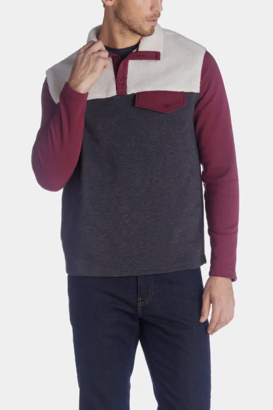 Colorblock Quarter Button Pullover sold by Lord & Taylor