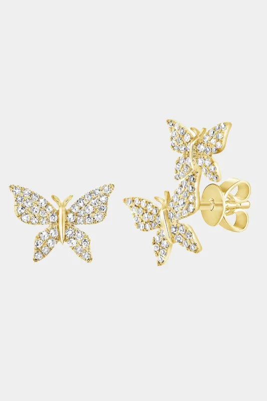 14K Gold and Diamond Butterfly Stud Earrings sold by Lord & Taylor