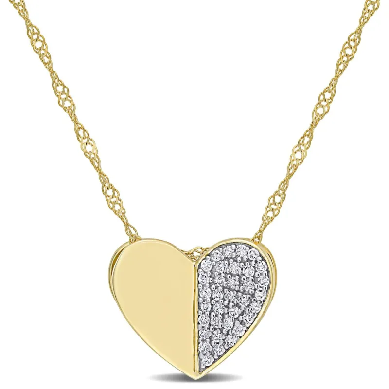 10k Yellow Gold Diamond Heart Necklace sold by Lord & Taylor
