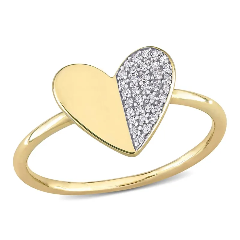 10k Yellow Gold Diamond Heart Ring sold by Lord & Taylor