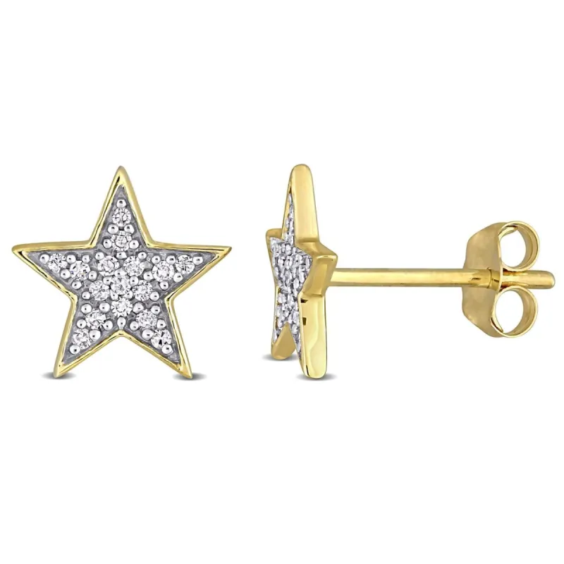 10k Yellow Gold Diamond Star Earrings sold by Lord & Taylor
