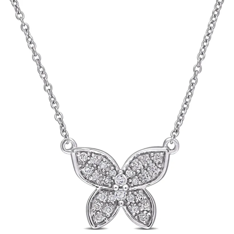 10k White Gold Diamond Butterfly Necklace sold by Lord & Taylor