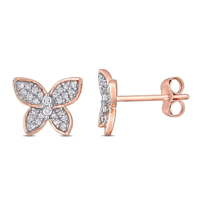 10k Rose Gold Diamond Butterfly Earrings sold by Lord & Taylor
