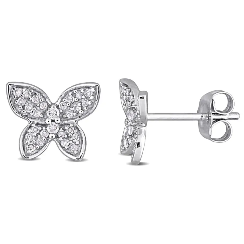 10k White Gold Diamond Butterfly Earrings sold by Lord & Taylor