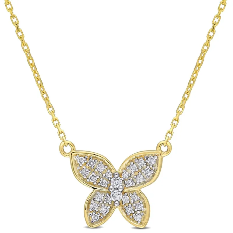 10k Yellow Gold Diamond Butterfly Necklace sold by Lord & Taylor