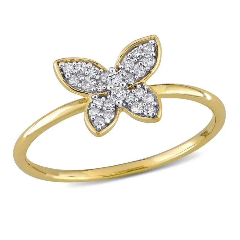 10k Yellow Gold Diamond Butterfly Ring sold by Lord & Taylor