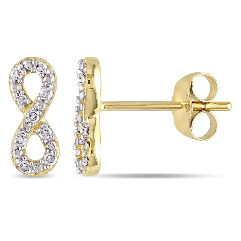 10k Yellow Gold Diamond Infinity Earrings sold by Lord & Taylor