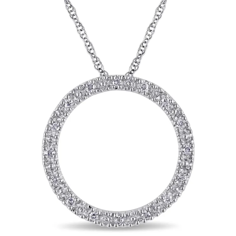 10k White Gold Diamond Necklace sold by Lord & Taylor