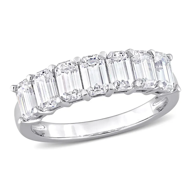 10k White Gold Moissanite Emerald Cut Ring sold by Lord & Taylor