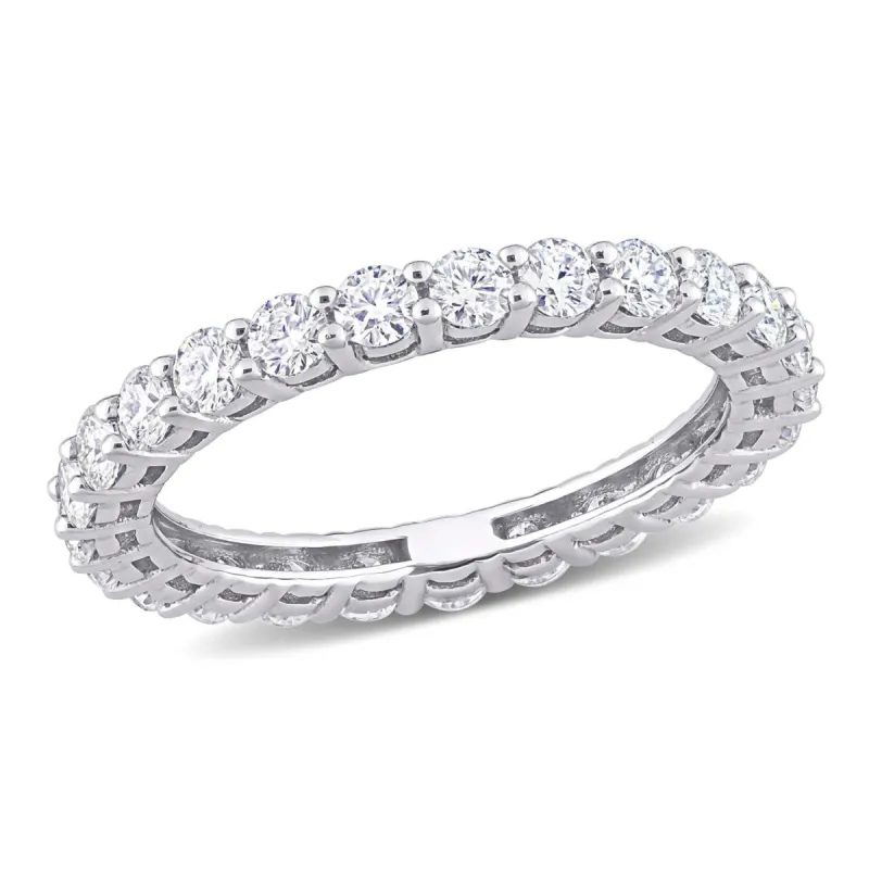 10k White Gold Moissanite Eternity Ring sold by Lord & Taylor