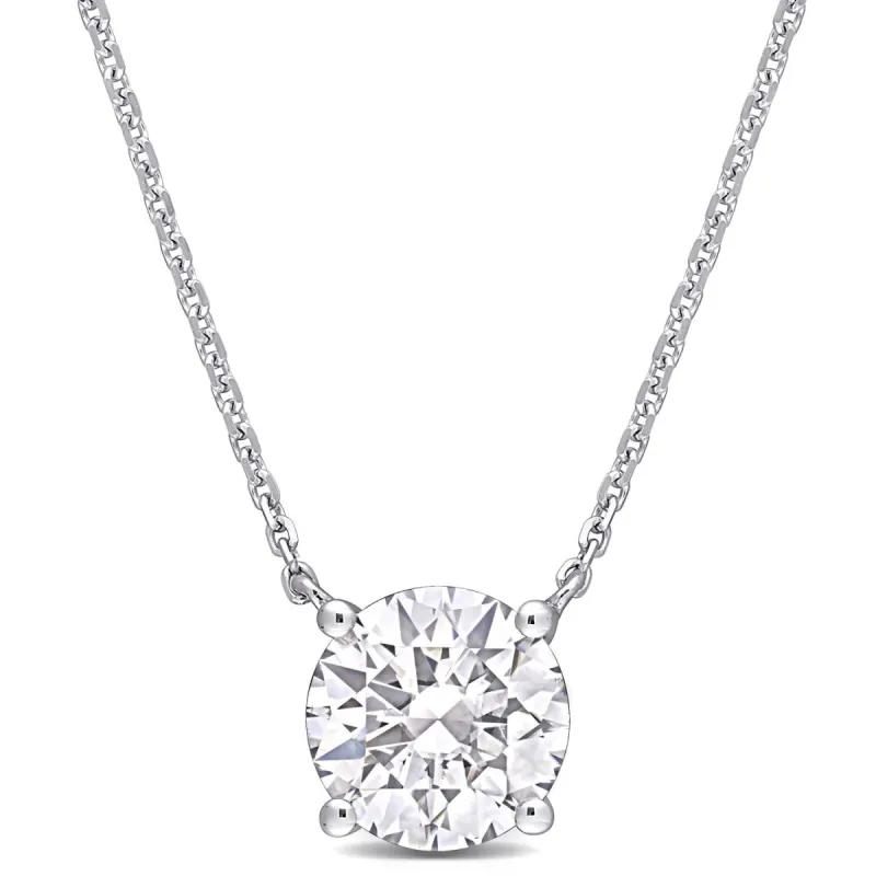 14k White Gold Moissanite Solitaire Necklace sold by Lord & Taylor