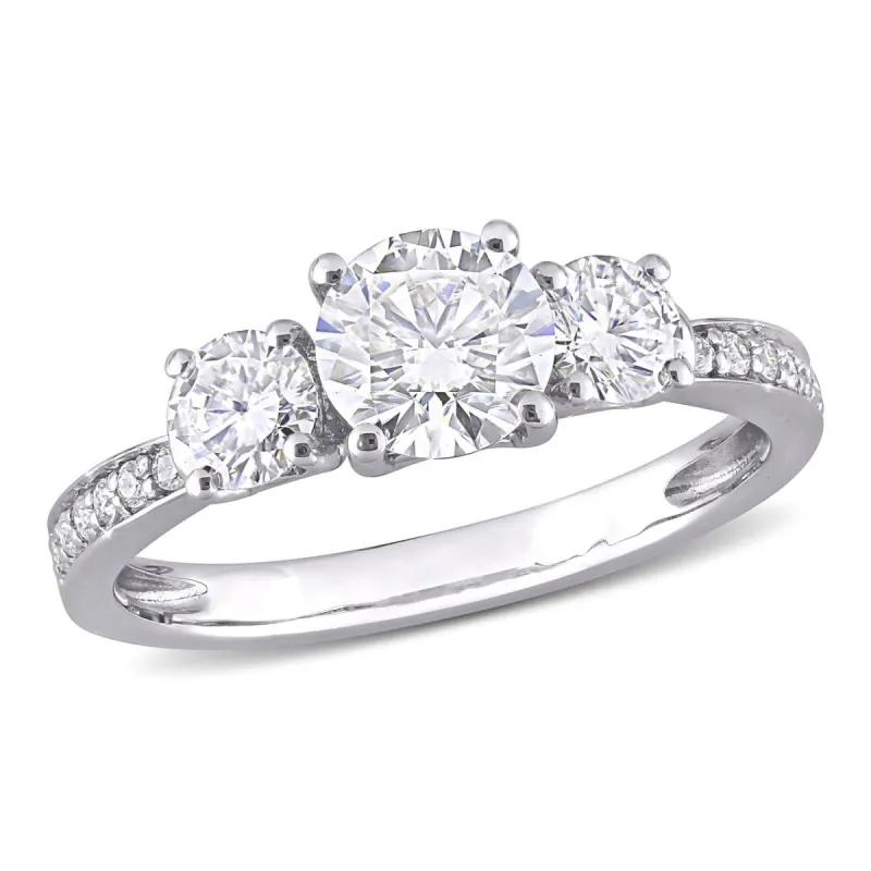 10k White Gold Created Moissanite Ring sold by Lord & Taylor