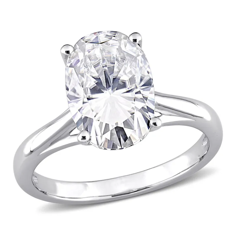 10k White Gold Moissanite Oval Solitaire Ring sold by Lord & Taylor