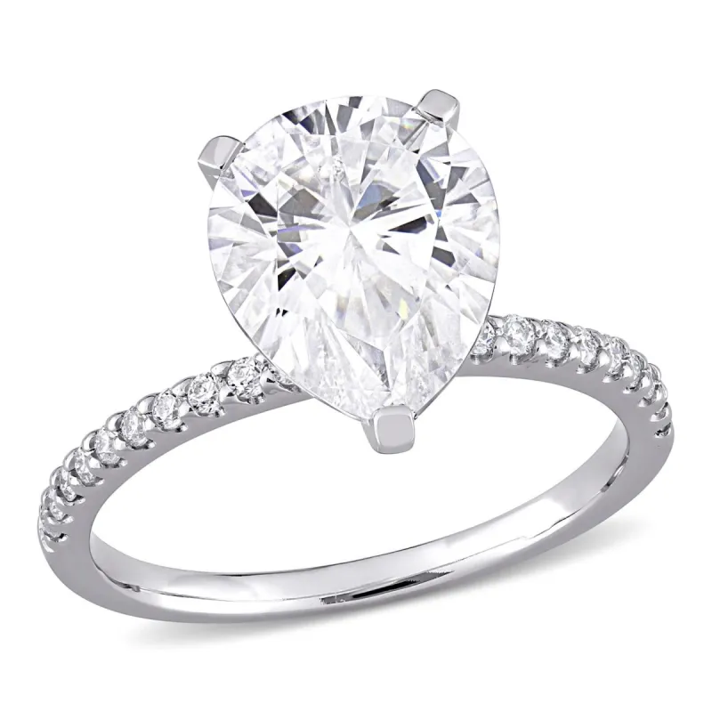 10k White Gold Moissanite Ring sold by Lord & Taylor