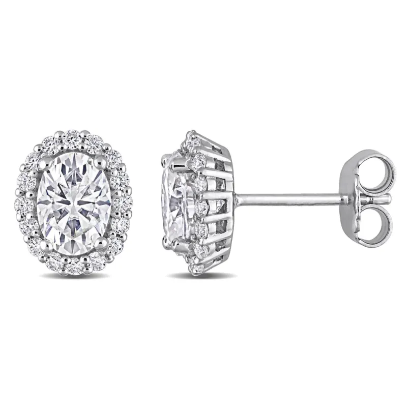 Moissanite Oval Halo Earrings sold by Lord & Taylor