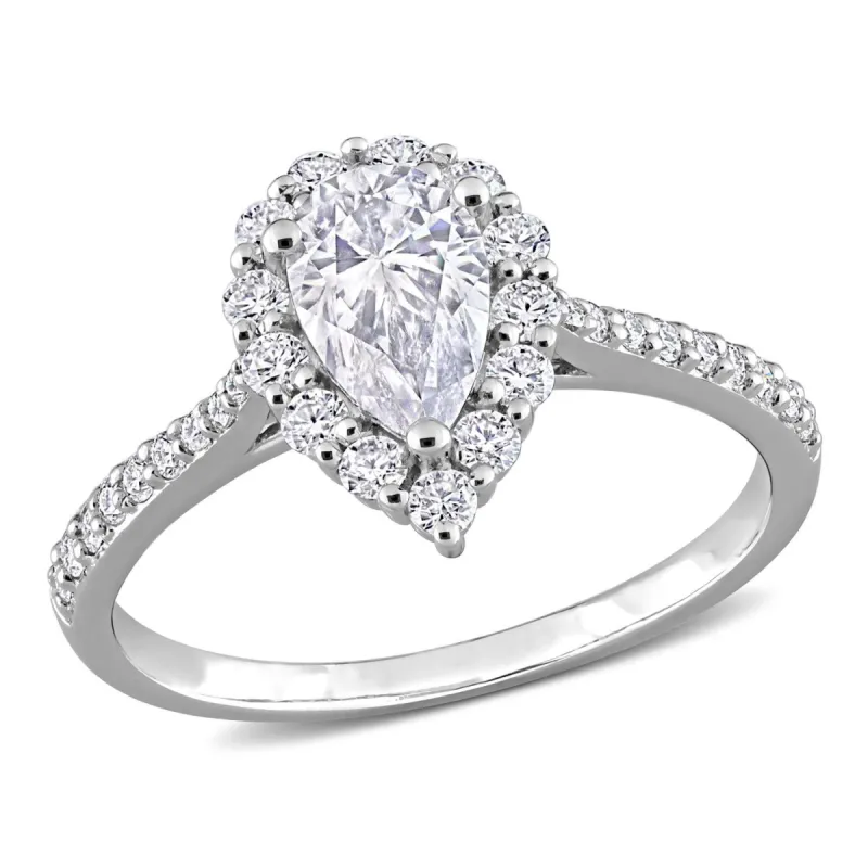 Moissanite Pear Halo Ring sold by Lord & Taylor