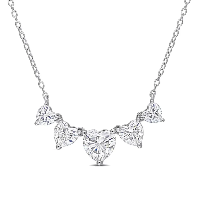 Moissanite Graduated Heart Necklace sold by Lord & Taylor