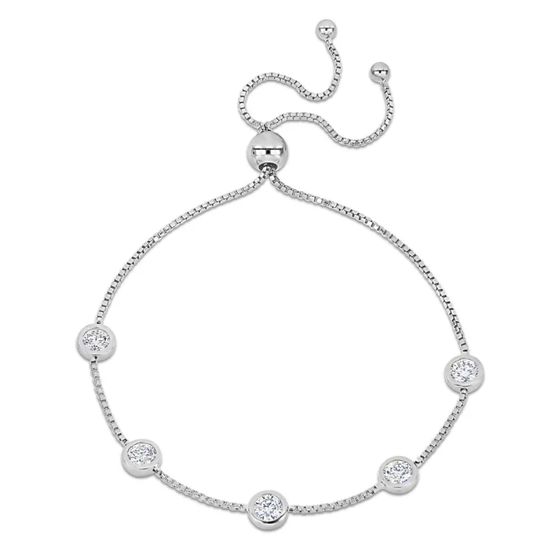 Moissanite Station Bolo Bracelet sold by Lord & Taylor