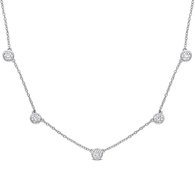 Moissanite Station Necklace sold by Lord & Taylor