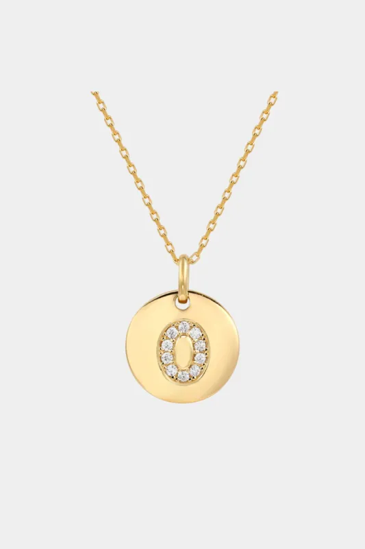 Yellow Sterling Silver Cubic Zirconia Letter Initial Disc Pendant Necklace sold by Lord & Taylor