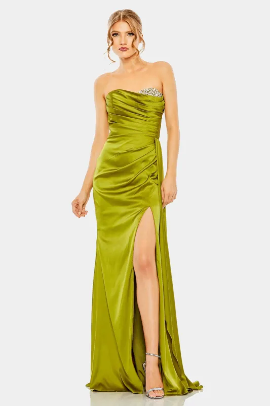 Strapless Embellished Sweetheart Neckline Satin Gown sold by Lord & Taylor