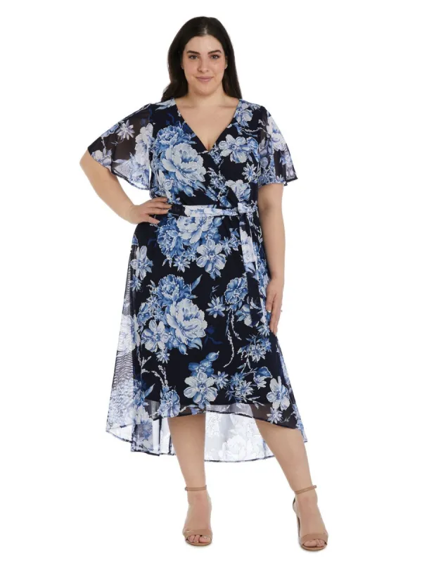 Puff Print Power Mesh High-Low Dress sold by Lord & Taylor