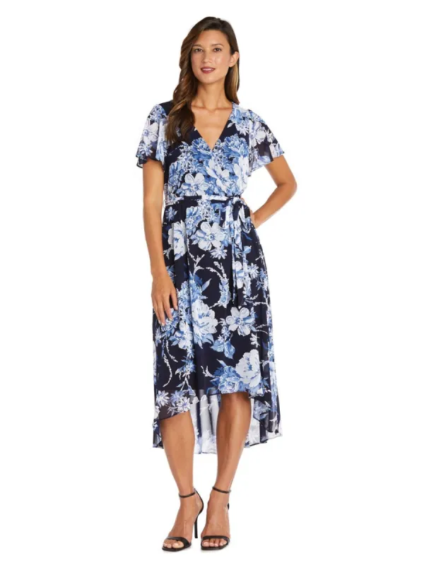 Puff Print Power Mesh High-Low Dress sold by Lord & Taylor