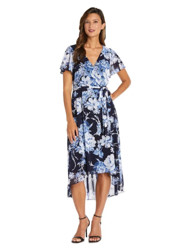 Puff Print Power Mesh High-Low Dress sold by Lord & Taylor
