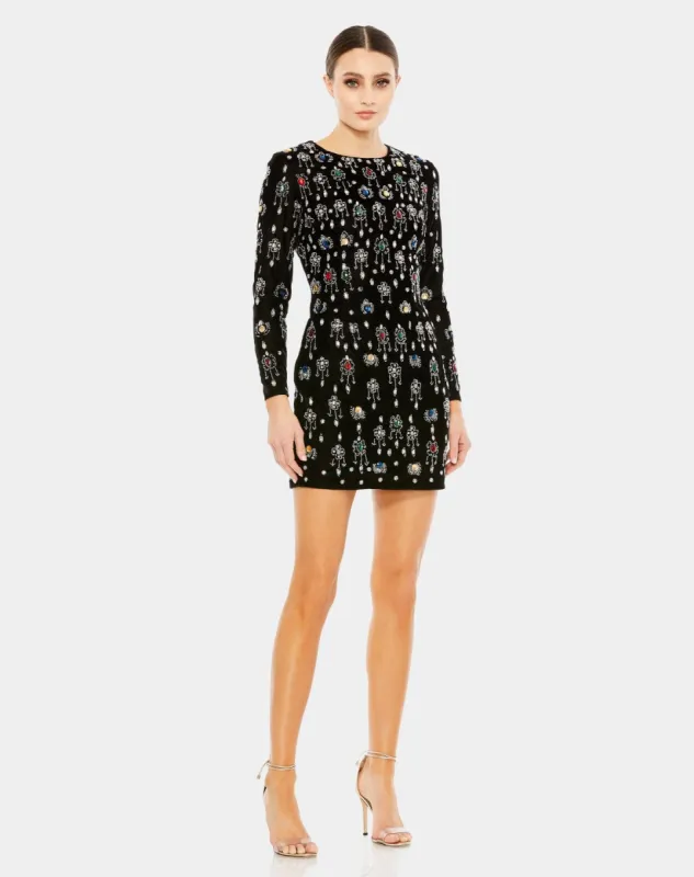 Gem Embellished Velvet Mini Dress sold by Lord & Taylor