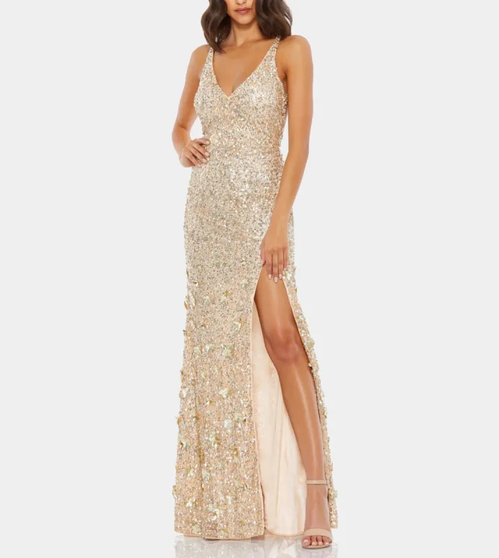 Sequined Strappy Sleeveless Gown sold by Lord & Taylor