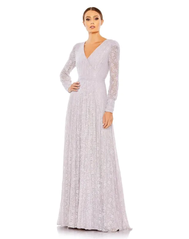 Beaded Lace Long Sleeve Wrap Over Gown sold by Lord & Taylor