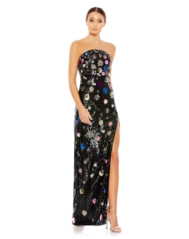 Floral Sequined Strapless Column Gown sold by Lord & Taylor